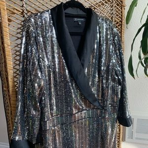 New With Tags UNISEX I.N.C. Silver Metallic Cloak - Burningman Fashion